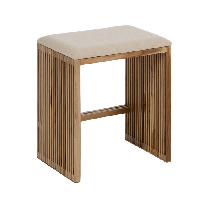 S/2 Banqueta Natural Madera De Teca 50 X 34 X 60 Cm
