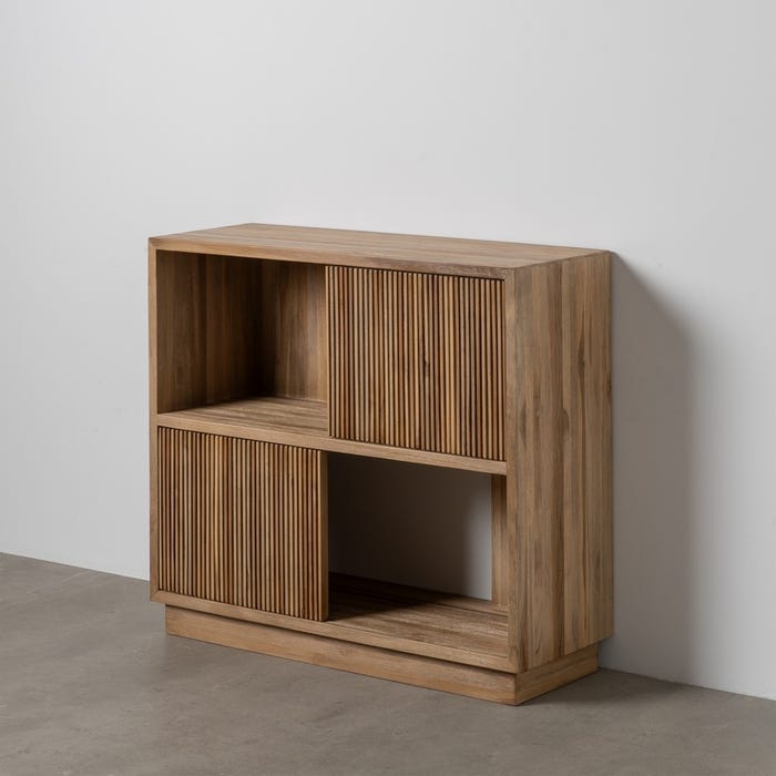 Mueble Auxiliar Natural Madera De Teca 100 X 35 X 89 Cm