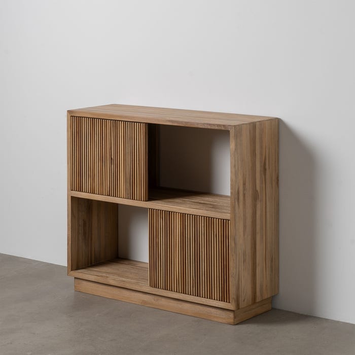 Mueble Auxiliar Natural Madera De Teca 100 X 35 X 89 Cm
