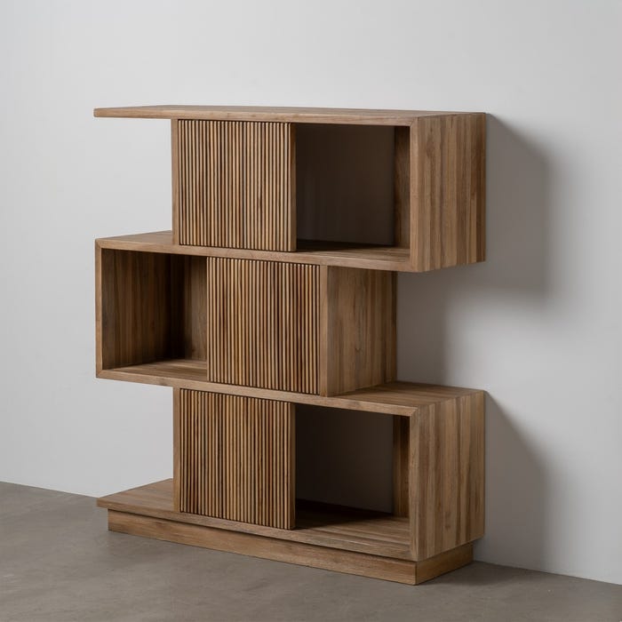 Mueble Auxiliar Natural Madera De Teca 116 X 35 X 129 Cm