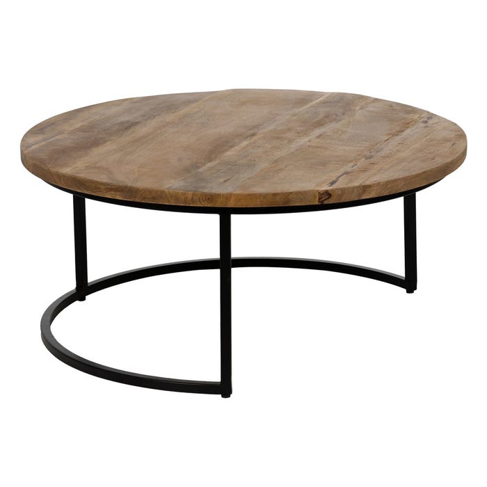 S/2 Mesa Centro Marrón-Negro 90 X 90 X 40 Cm