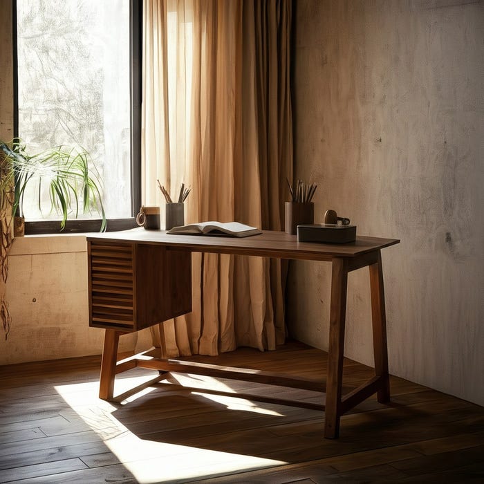 Escritorio Natural Madera De Mango 125 X 60 X 75 Cm