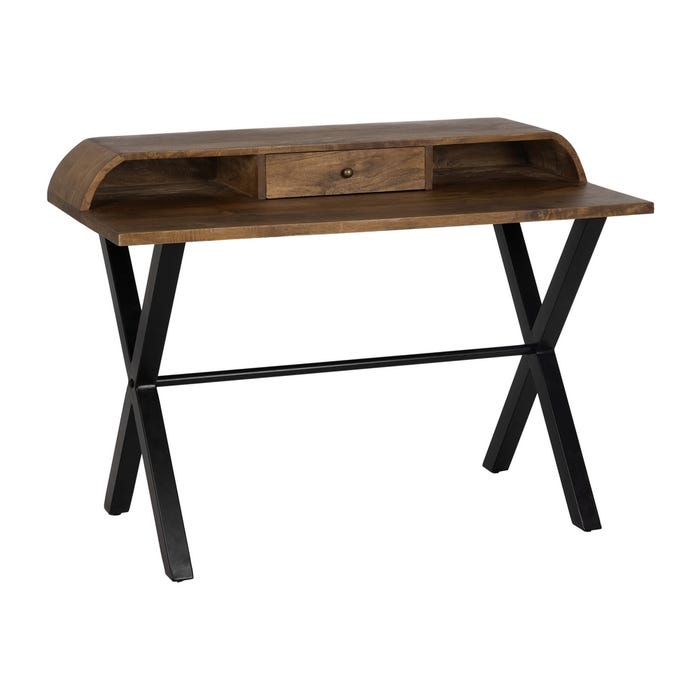 Escritorio Natural-Negro Madera De Mango 125 X 62 X 90 Cm