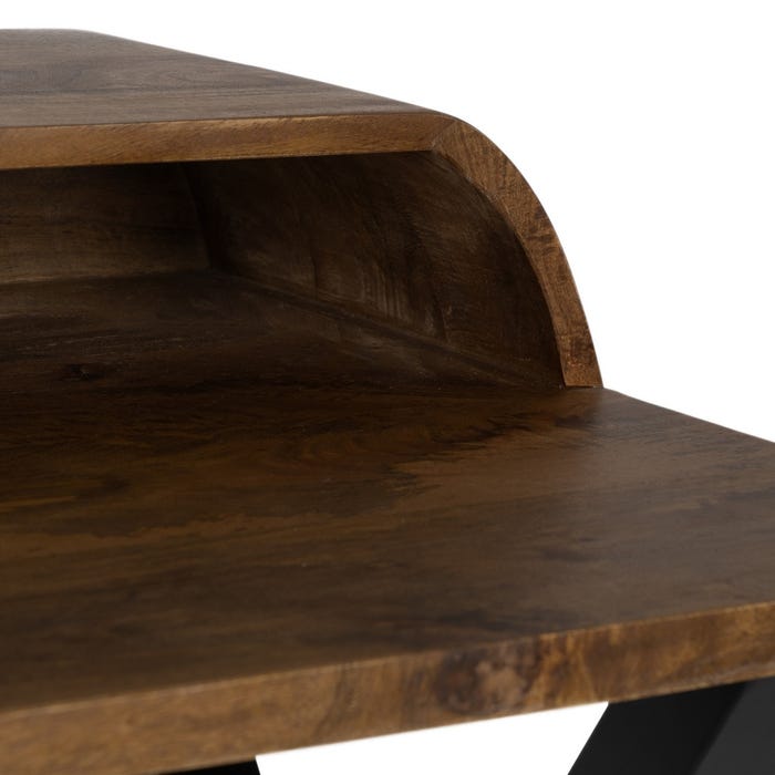 Escritorio Natural-Negro Madera De Mango 125 X 62 X 90 Cm