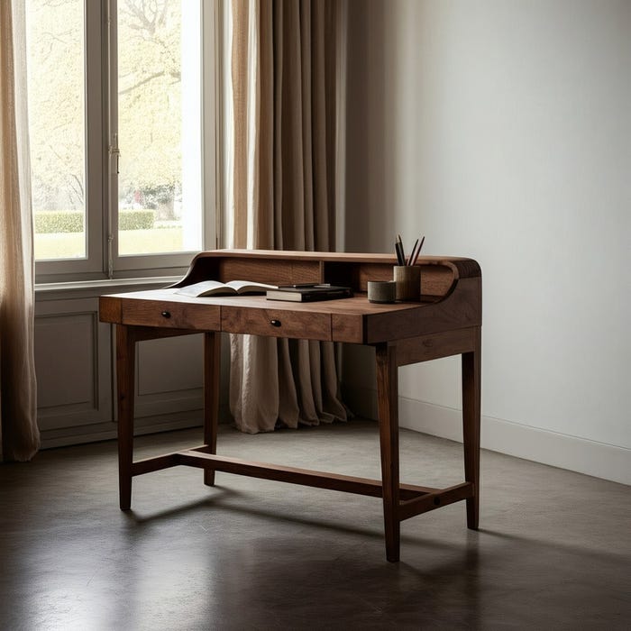 Escritorio Natural Madera De Mango 122 X 62 X 90 Cm