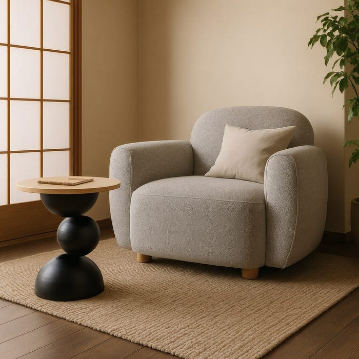 Marbled Fabric Living Room Armchair 90 X 81 X 67 Cm