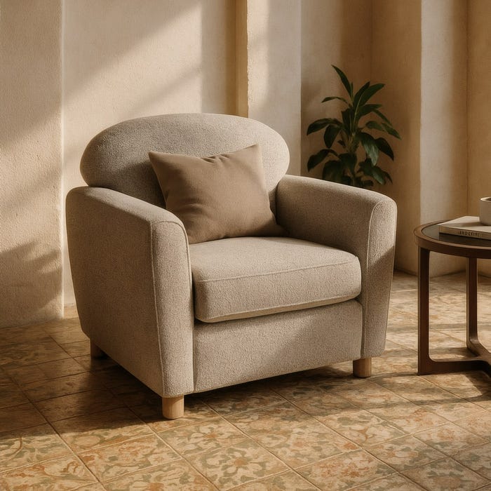 Marbled Fabric Living Room Armchair 81 X 75 X 82 Cm