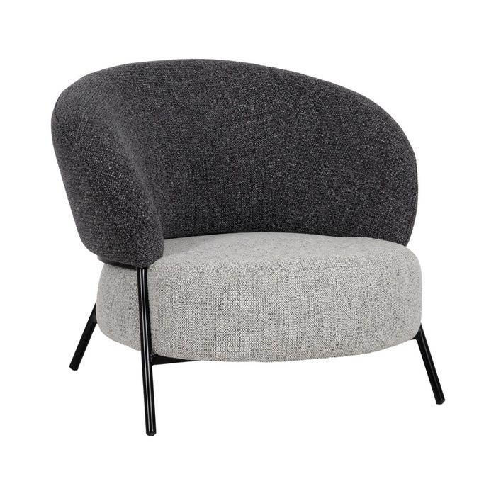 Two-tone Fabric-Metal Living Room Armchair 85 x 81 x 73 cm