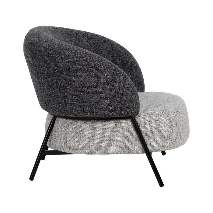 Two-tone Fabric-Metal Living Room Armchair 85 x 81 x 73 cm