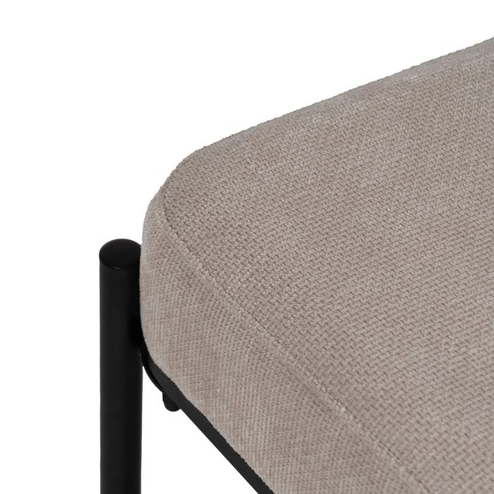 Banqueta Beige Tejido-Metal 51 X 37 X 45 Cm