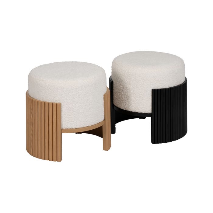 Puf Blanco-Negro Dm-Tejido 43 X 43 X 41 Cm
