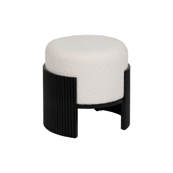 Puf Blanco-Natural Dm-Tejido 43 X 43 X 41 Cm