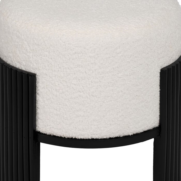 Puf Blanco-Natural Dm-Tejido 43 X 43 X 41 Cm