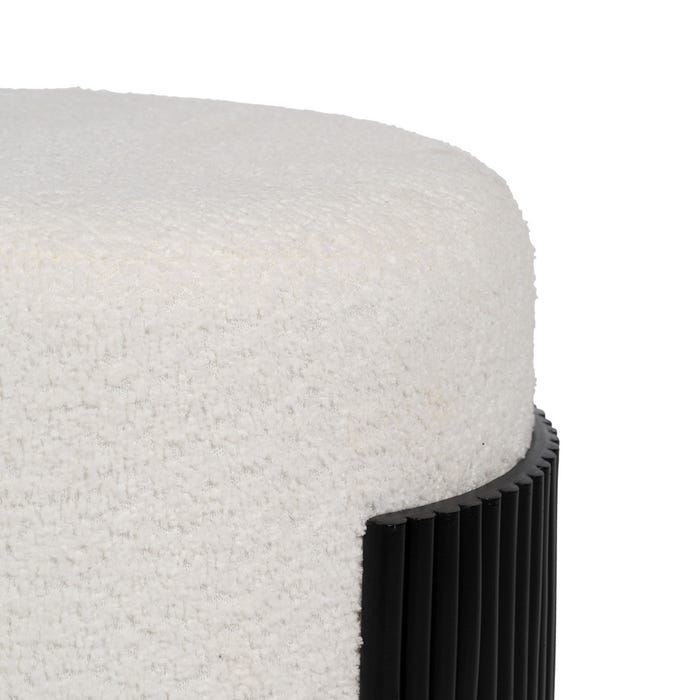 Puf Blanco-Natural Dm-Tejido 43 X 43 X 41 Cm