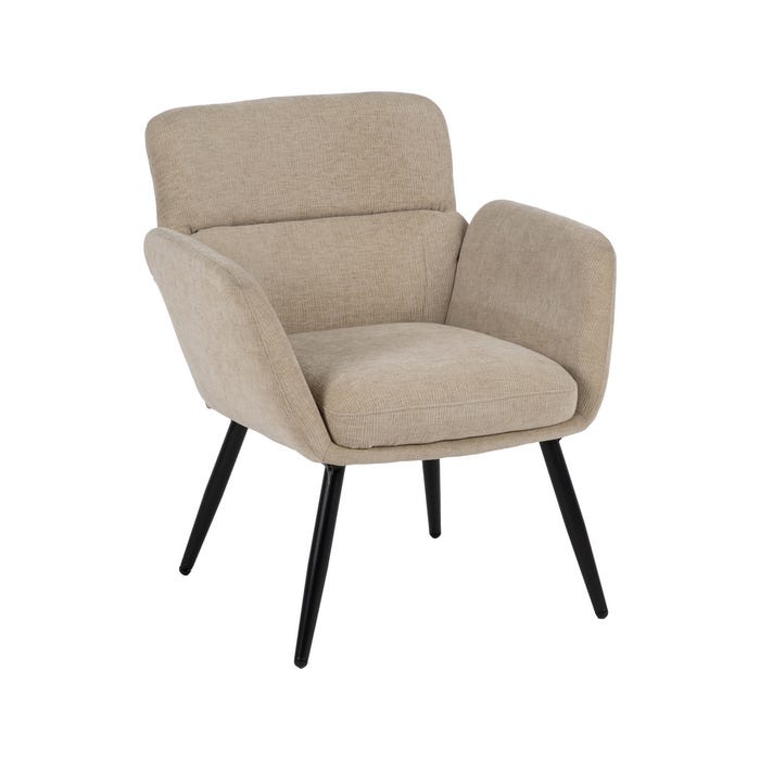 Sillón Beige Tejido-Metal Salón 69 X 70 X 79 Cm