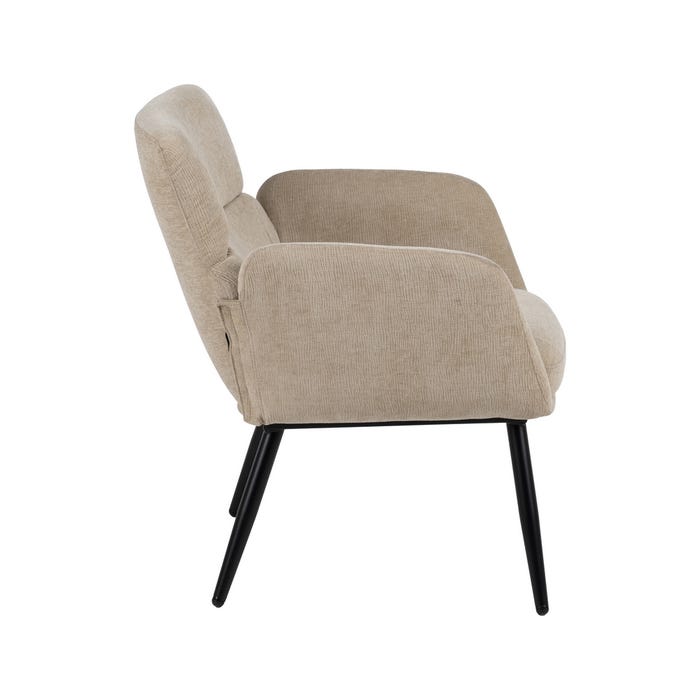 Beige Fabric-Metal Living Room Armchair 69 X 70 X 79 Cm