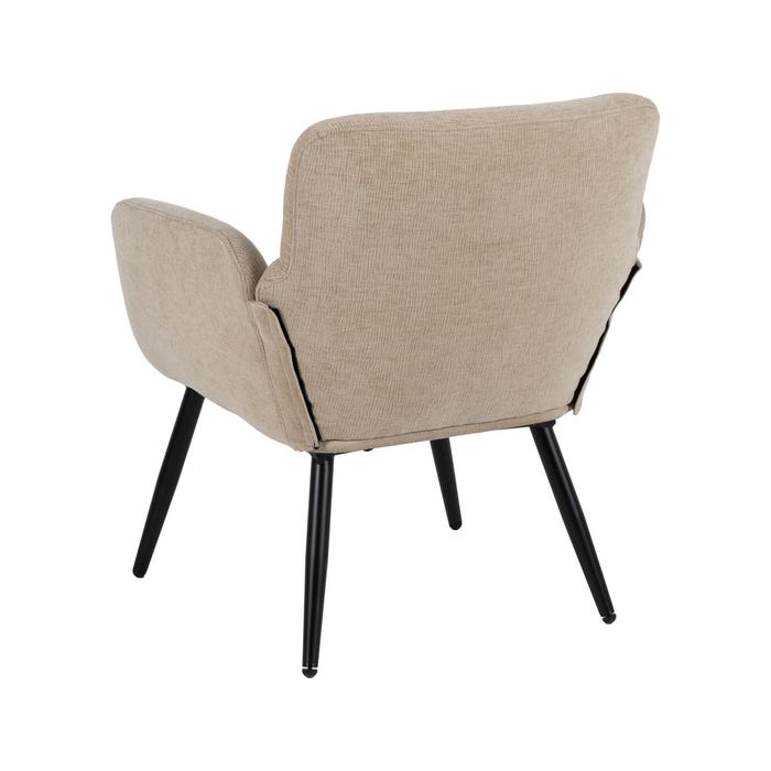 Beige Fabric-Metal Living Room Armchair 69 X 70 X 79 Cm