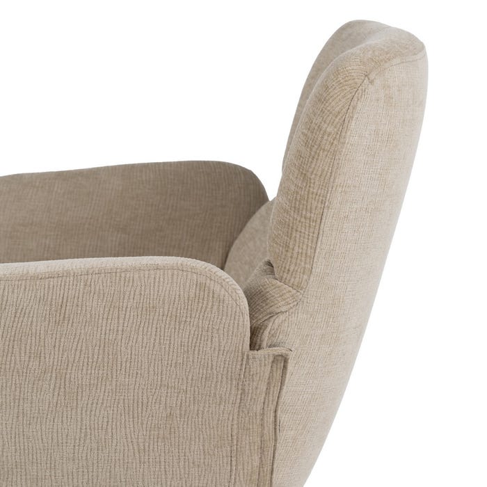 Beige Fabric-Metal Living Room Armchair 69 X 70 X 79 Cm
