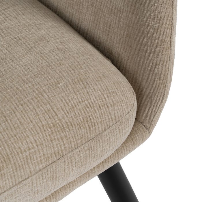 Beige Fabric-Metal Living Room Armchair 69 X 70 X 79 Cm