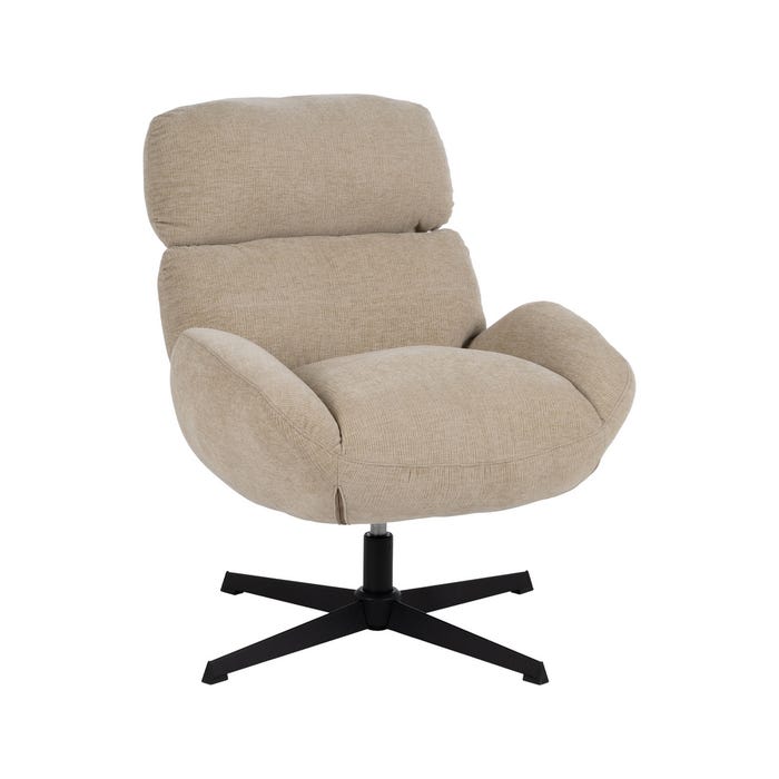 Sillón Giratorio Beige Tejido-Metal 72 X 78 X 88 Cm