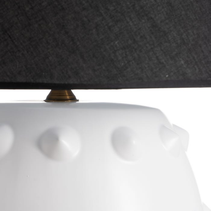 Lámpara Mesa Blanco-Negro Cerámica 50 X 50 X 73 Cm