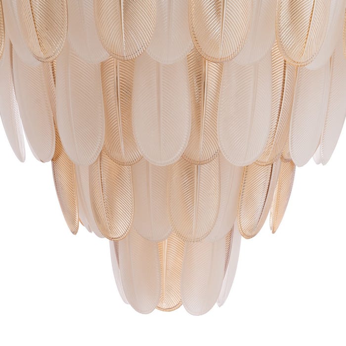 Lámpara Techo Plumas Champán Cristal 60 X 60 X 55 Cm