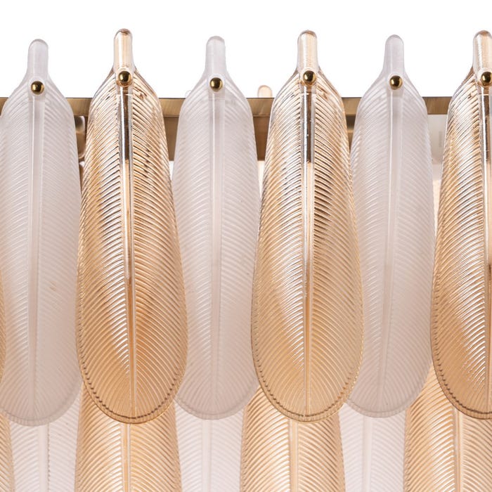 Lámpara Techo Plumas Champán Cristal 100 X 35 X 38 Cm