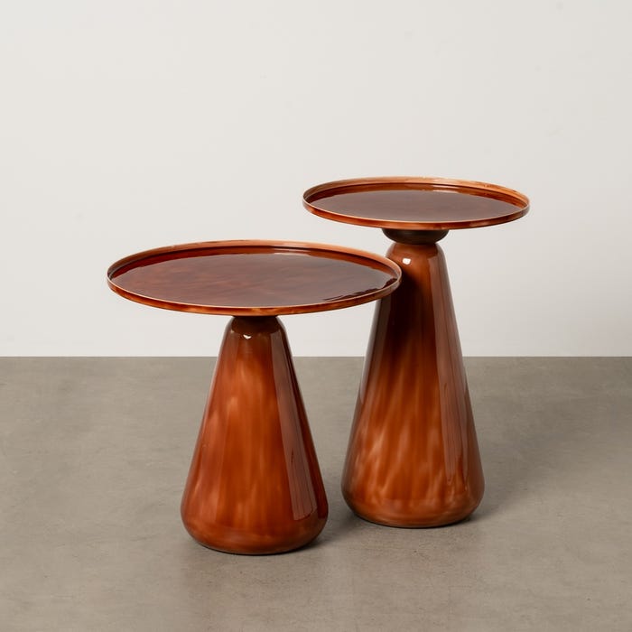 S/2 Metal Side Table Living Room 50 X 50 X 42 Cm