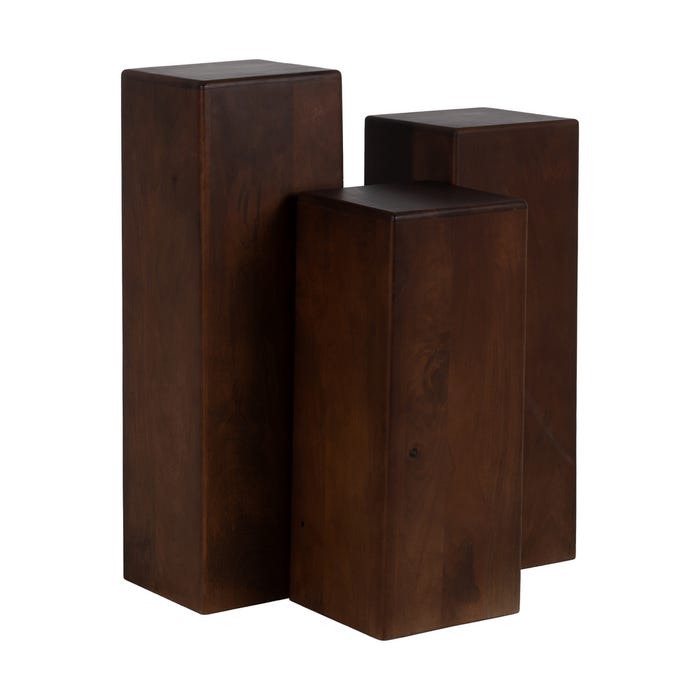 S/3 Peana Madera De Mango Salón 28 X 28 X 90 Cm