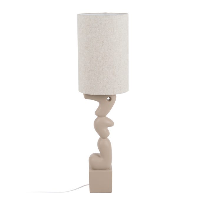 Lámpara Suelo Beige Resina Iluminación 35 X 35 X 128 Cm