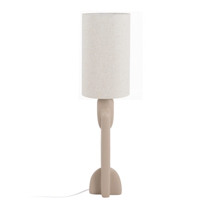 Lámpara Suelo Beige Resina Iluminación 35 X 35 X 142 Cm