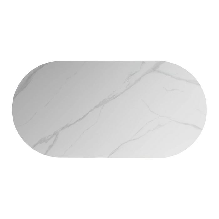 Mesa Comedor Blanco-Natural Dm-Cerámica 180 X 90 X 76 Cm