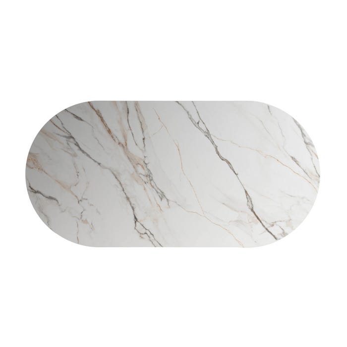 Mesa Comedor Blanco-Marrón Dm-Cerámica 180 X 90 X 76 Cm