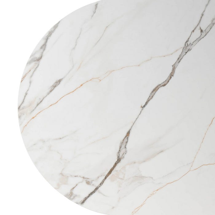 Mesa Comedor Blanco-Marrón Dm-Cerámica 180 X 90 X 76 Cm