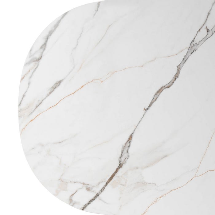 Mesa Comedor Blanco-Marrón Dm-Cerámica 180 X 90 X 75 Cm