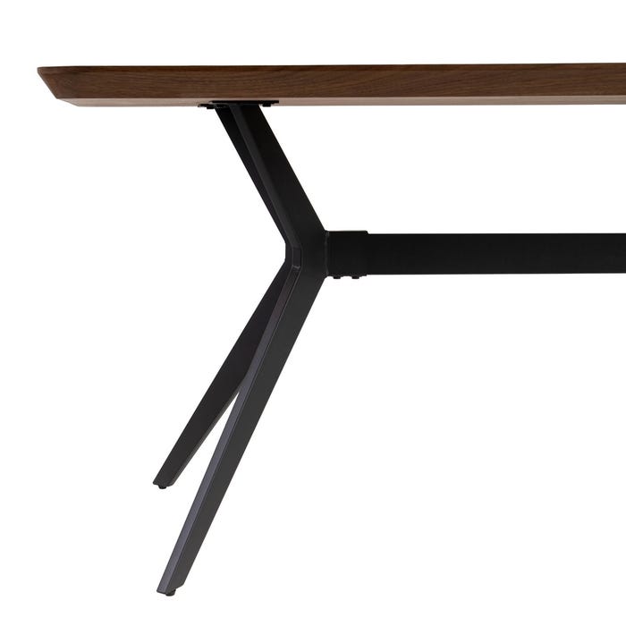 Mesa Comedor Marrón-Negro Dm-Metal 180 X 90 X 76 Cm