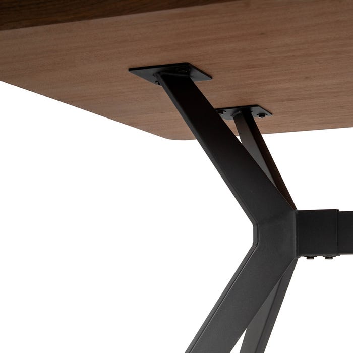 Mesa Comedor Marrón-Negro Dm-Metal 180 X 90 X 76 Cm