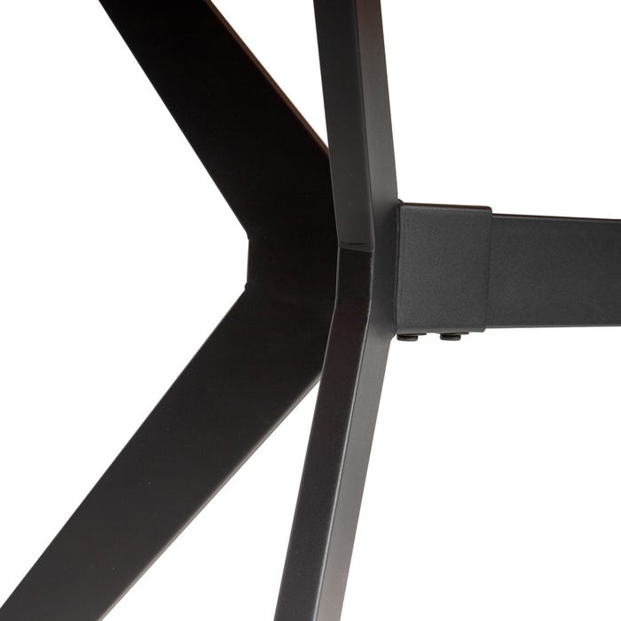 Mesa Comedor Marrón-Negro Dm-Metal 180 X 90 X 76 Cm