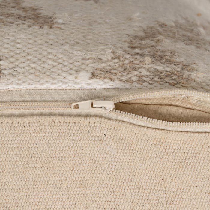Natural White Wool-Cotton Pouf 45 X 45 X 45 Cm