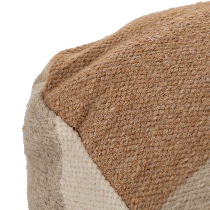 Puf Multicolor Lana-Algodón Decoración 80 X 80 X 40 Cm