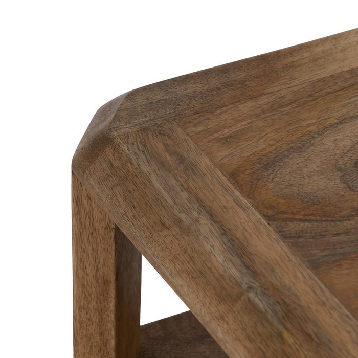 Mesa Auxiliar Marrón Madera De Mango 40 X 40 X 60 Cm