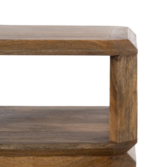 Mesa Auxiliar Marrón Madera De Mango 40 X 40 X 60 Cm