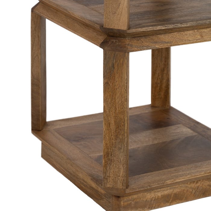 Mesa Auxiliar Marrón Madera De Mango 40 X 40 X 60 Cm