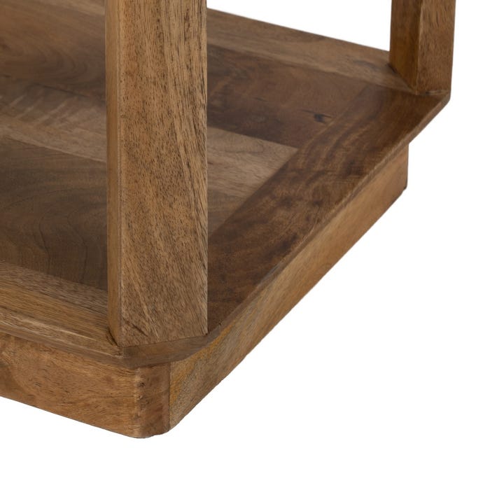Mesa Auxiliar Marrón Madera De Mango 40 X 40 X 60 Cm