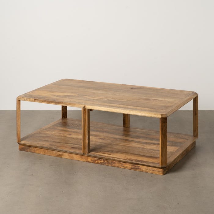 Mesa Centro Marrón Madera De Mango Salón 130 X 80 X 45 Cm