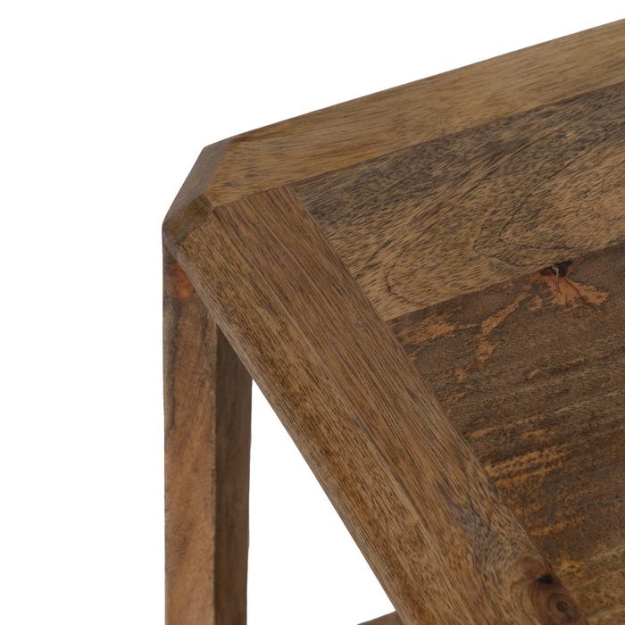 Mesa Centro Marrón Madera De Mango Salón 130 X 80 X 45 Cm