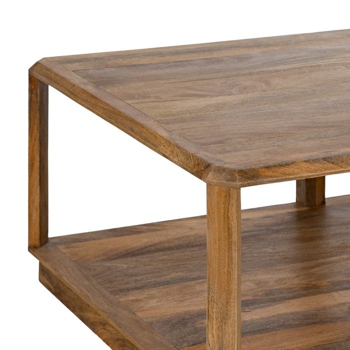Mesa Centro Marrón Madera De Mango Salón 130 X 80 X 45 Cm