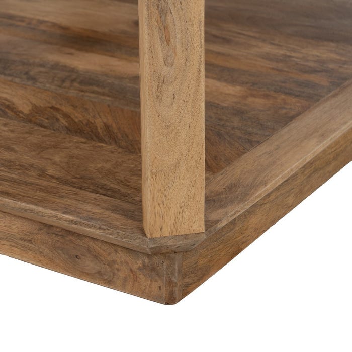 Mesa Centro Marrón Madera De Mango Salón 130 X 80 X 45 Cm