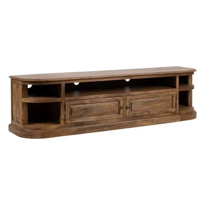 Mueble Tv Natural Madera De Mango Salón 198 X 45 X 50 Cm