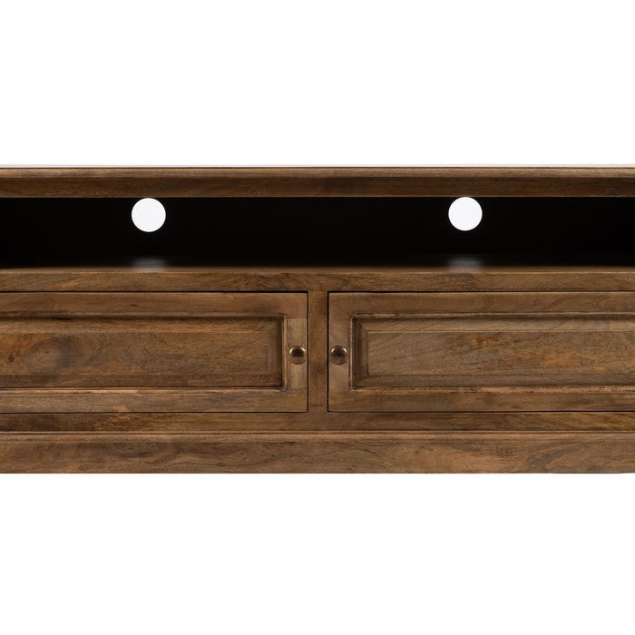 Mueble Tv Natural Madera De Mango Salón 198 X 45 X 50 Cm